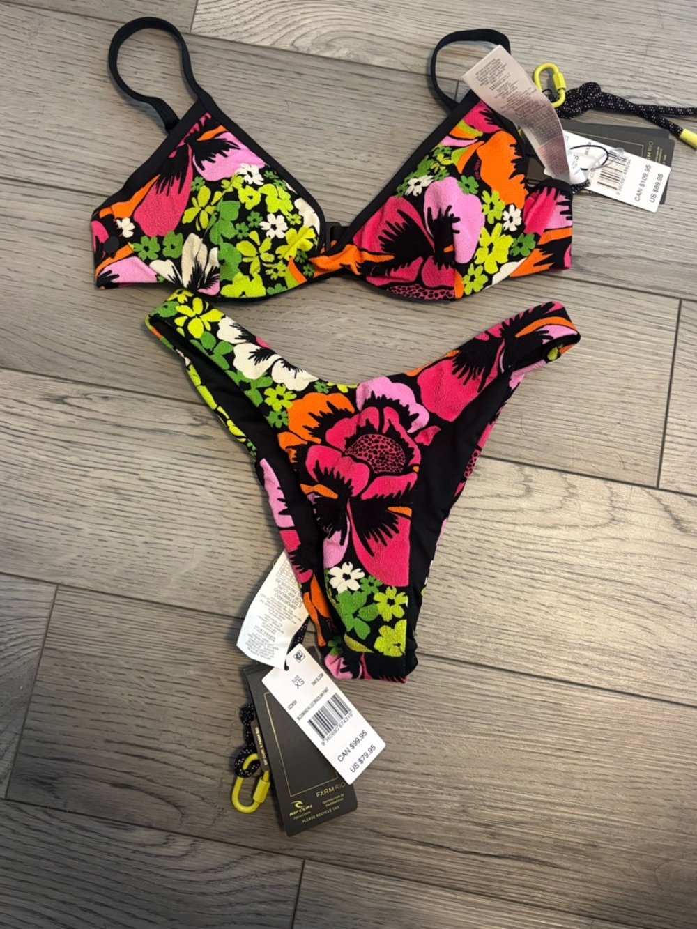 New Colorful Bikini Set Farm Rio X Rip Curl - Picture 5 of 6